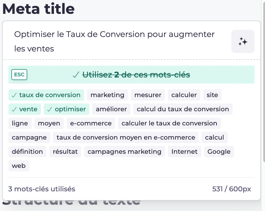 optimisation des balises de titre sur chaque page web optimisation meta-title avec Dokey et son AI