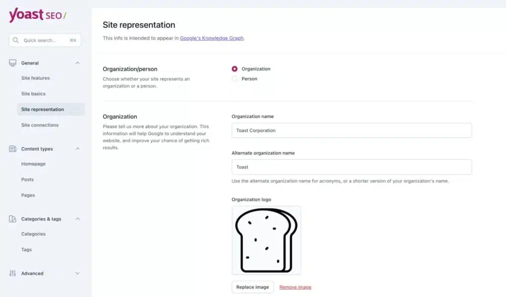 Configuration balisage sémantique avec yoast