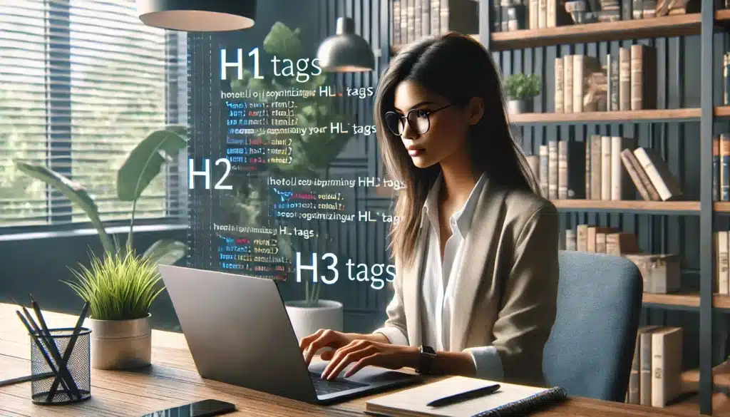 une SEO malgache travaillant sur l’optimisation des balises Hn dans une agence seo